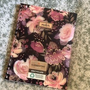 Clementine Copper Accent Floral Spiral Notebook Journal Lined NWT 80 pg
